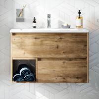 Тумба с раковиной Stworki Карлстад 75 дуб рустикальный