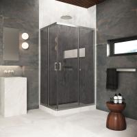 Душевой уголок Vegas Glass ZA-F Protec 85*70 04 07, профиль никель, стекло графит