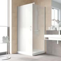 Душевой уголок Vegas Glass EP-Fis LUX 90*80 07 10 L профиль матовый хром, стекло сатин