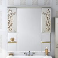 Зеркало-шкаф Misty Бабочка 105 бежевый, патина