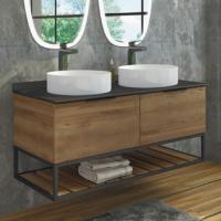 Тумба с раковиной Comforty Порто 120, подвесная, дуб тёмно-коричневый