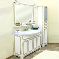 Мебель для ванной Sanflor Каир 120 белая, золотая патина