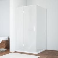 Душевой уголок Vegas Glass AFP-Fis 100 01 10 L профиль белый, стекло сатин