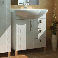 Тумба под раковину Triton Кристи 70 R, 3 ящика, белая