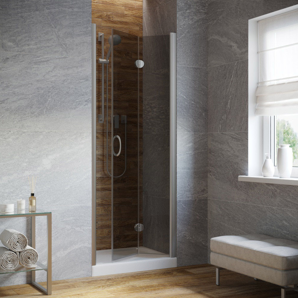 Душевая дверь в нишу Vegas Glass GPS LUX 90 07 07 R, профиль матовый хром, стекло графит