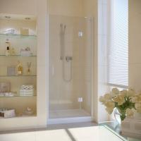 Душевая дверь в нишу Vegas Glass AFP LUX 120 01 crystalvision R профиль белый, стекло crystalvision