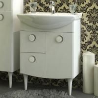 Тумба с раковиной Triton Лира 65 L, 1 дверь, 2 ящика, белая