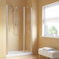 Душевая дверь в нишу Vegas Glass EP-F-1 LUX 155 07 crystalvision R профиль матовый хром, стекло crystalvision