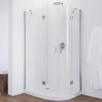 Душевой уголок Vegas Glass AFS-F 110*80 08 01 L профиль глянцевый хром, стекло прозрачное