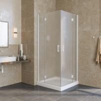 Душевой уголок Vegas Glass AFA LUX 100 01 10 профиль белый, стекло сатин