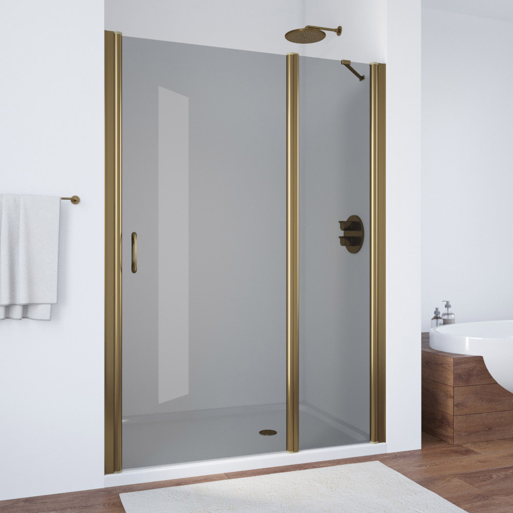 Душевая дверь в нишу Vegas Glass EP-F-1 155 05 07 R, профиль бронза, стекло графит