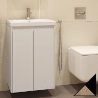 Тумба под раковину Velvex Klaufs 50.2D черная, шатанэ, подвесная