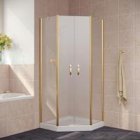 Душевой уголок Vegas Glass EFA-Pen LUX 90 09 10 профиль золото глянцевое, стекло сатин