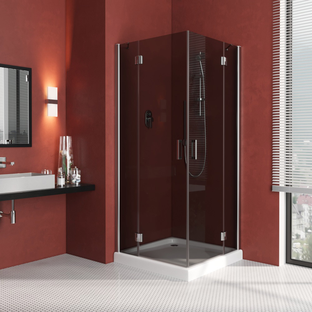 Душевой уголок Vegas Glass AFA LUX 120 08 07, профиль глянцевый хром, стекло графит