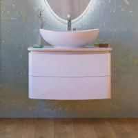 Тумба с раковиной Raval Moon 75 белая, подвесная