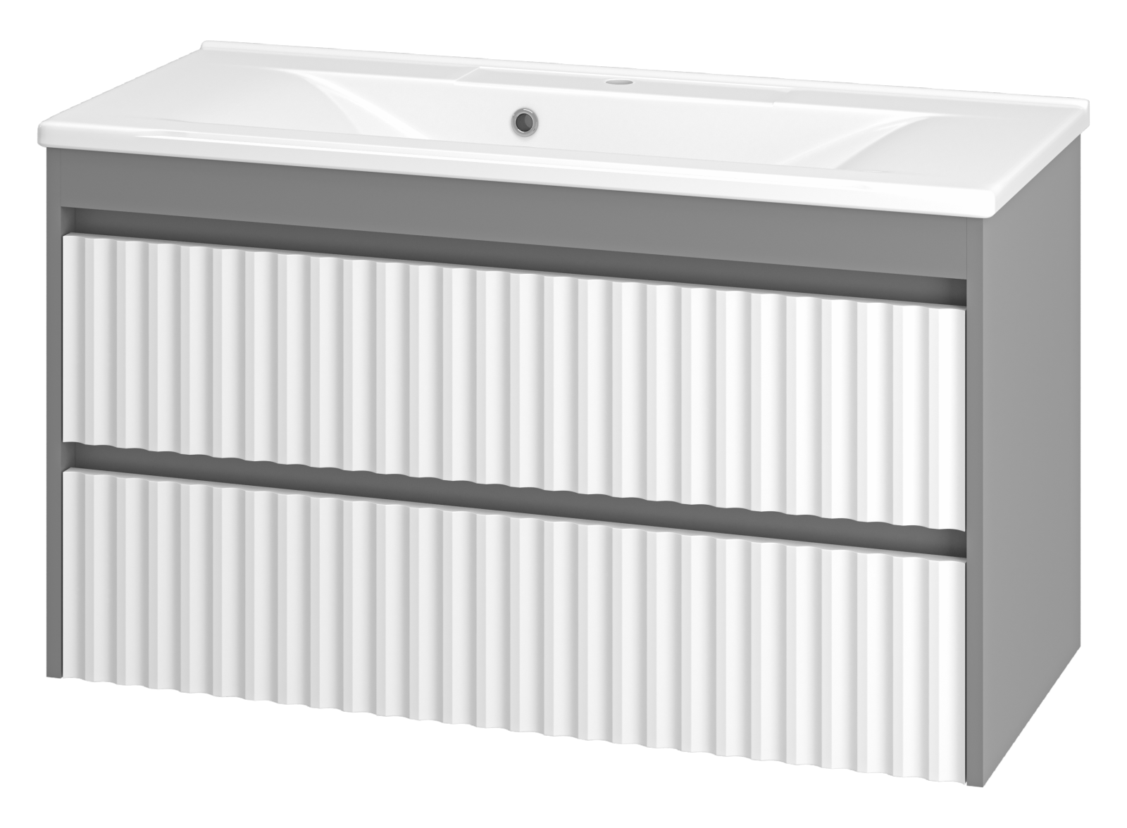 Тумба с раковиной Brevita Balaton 100 подвесная, серая