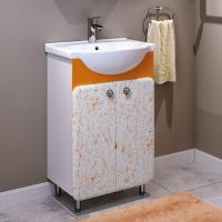 Тумба с раковиной Runo Капри 55 оранжевая