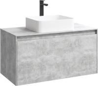 Тумба под раковину Aqwella 5 stars Mobi 100 бетон светлый, без сменных элементов