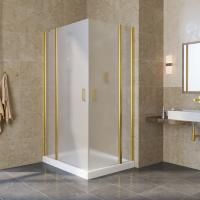 Душевой уголок Vegas Glass EFA-F LUX 120*110 09 10 L профиль золото глянцевое, стекло сатин