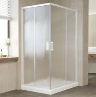 Душевой уголок Vegas Glass ZA-F 110*80 01 02 профиль белый, стекло шиншилла