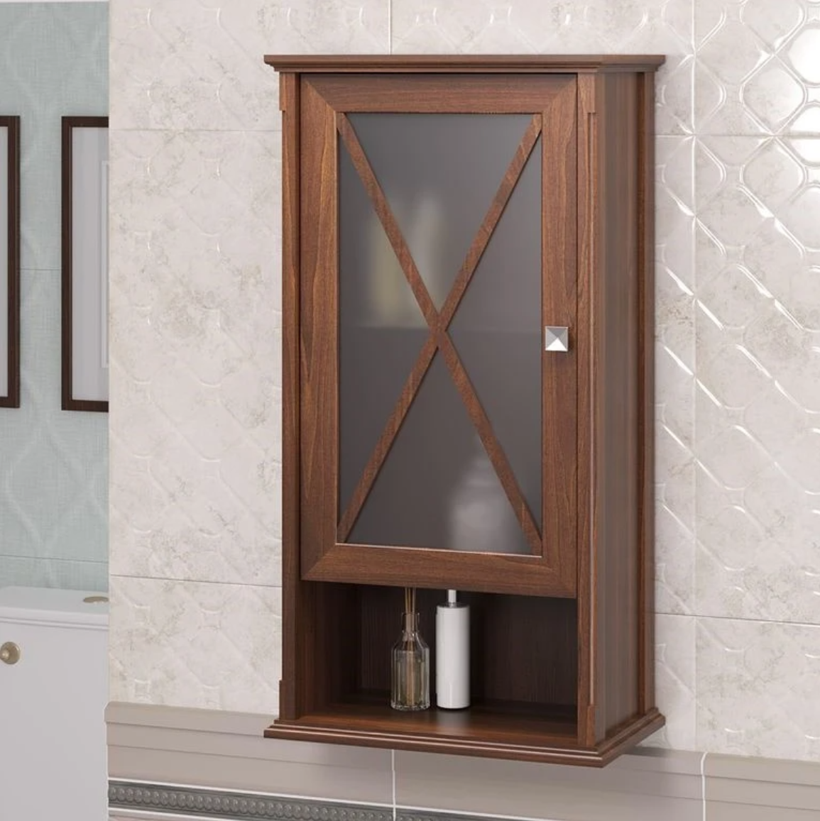 Шкаф подвесной Opadiris Палермо 46 светлый орех, левый