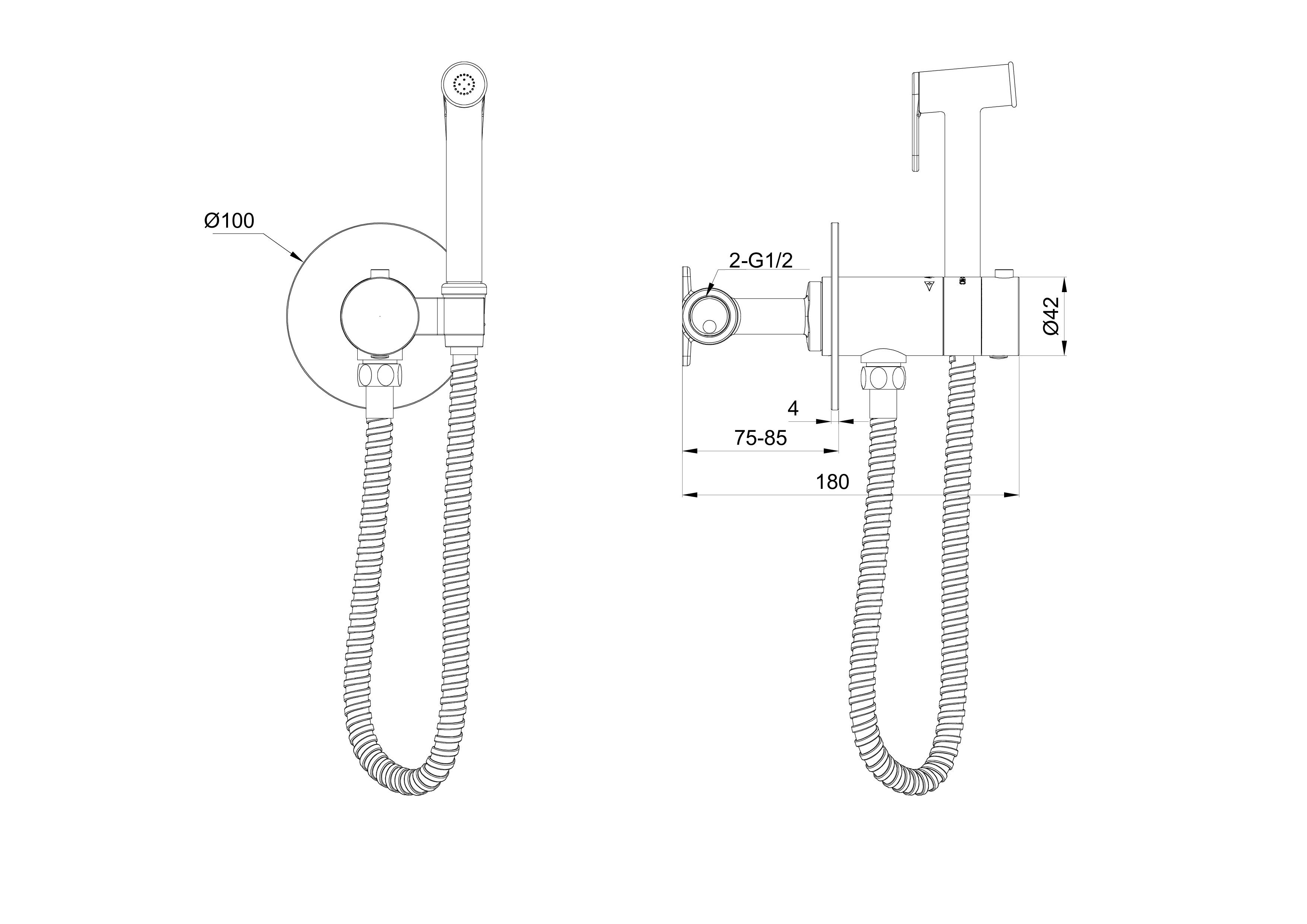 Гигиенический душ Wonzon & Woghand WW-88829909-CR со смесителем и термостатом