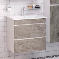 Тумба с раковиной Runo Манхэттен 65, подвесная, серый бетон