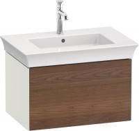 Тумба с раковиной Duravit White Tulip 75 американский орех, белый шелковисто-матовый