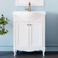 Тумба с раковиной ValenHouse Астер 65 белая, фурнитура бронза