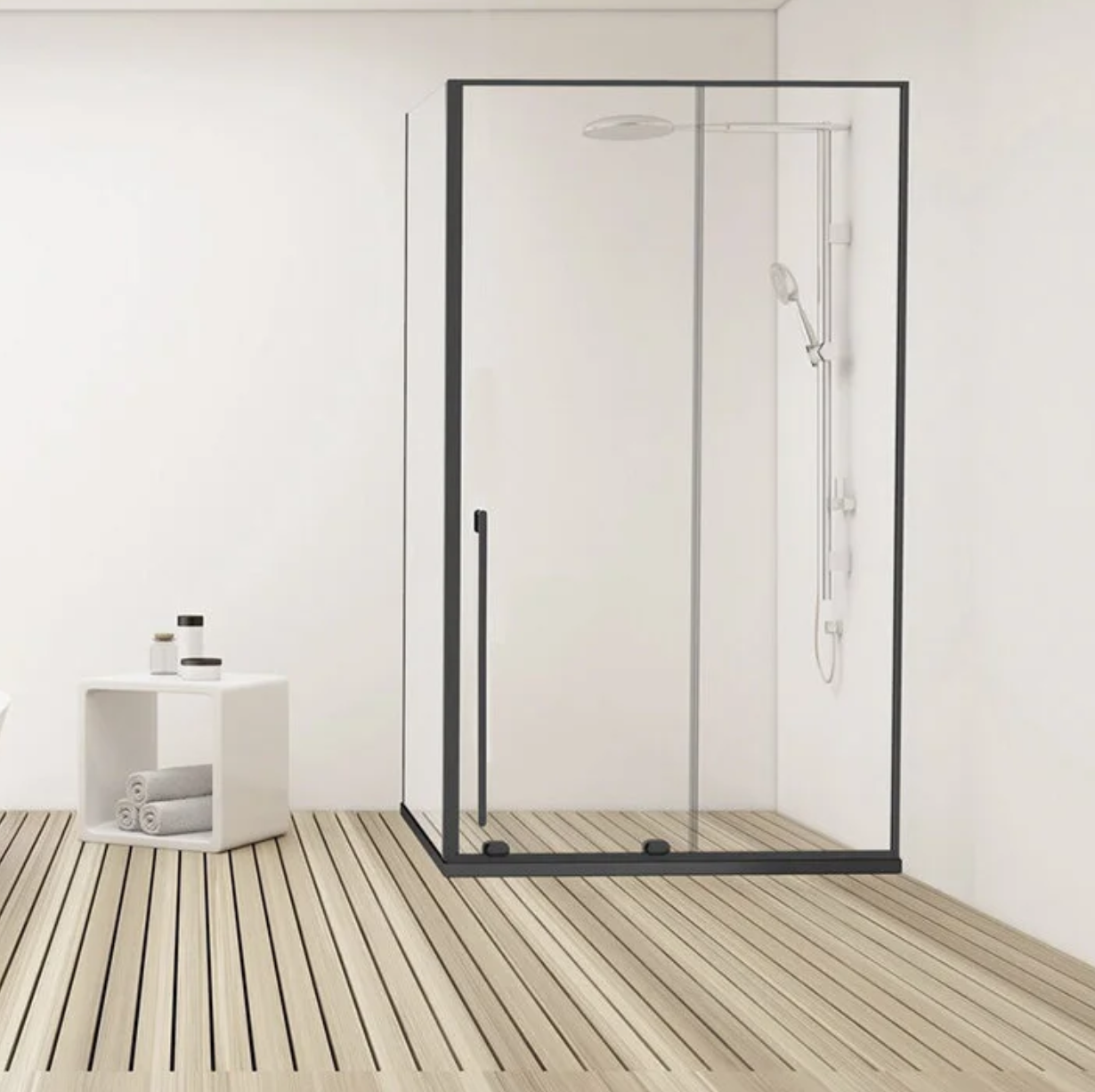 Душевой уголок Allen Brau Fantasy 2.0 120x80, профиль черный матовый, стекло прозрачное