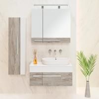 Мебель для ванной Runo Вудлайн 85, скандинавский дуб, раковина Caspia 60 Oval