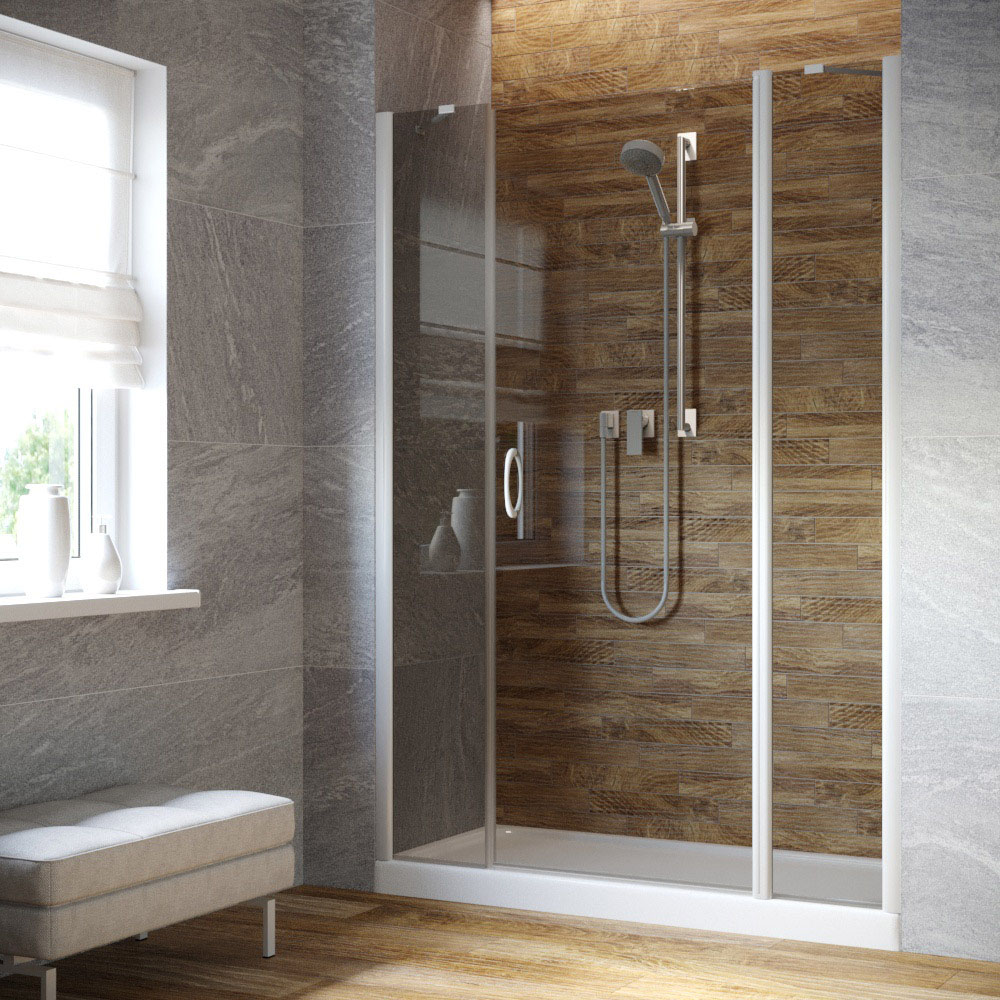 Душевая дверь в нишу Vegas Glass EP-2F LUX 190 01 07 R, профиль белый, стекло графит