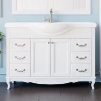 Тумба с раковиной ValenHouse Астер 120 белая, фурнитура хром