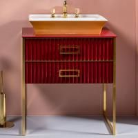 Тумба с раковиной Armadi Art Monaco 80 со столешницей бордо, золото