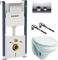 Инсталляция Geberit Duofix Delta 458.124.21.1 + кнопка смыва + унитаз подвесной IFO Hitta RS041310000 + шумоизоляция