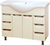 Тумба под раковину Misty Жасмин 105 бежевая эмаль, 6 ящиков