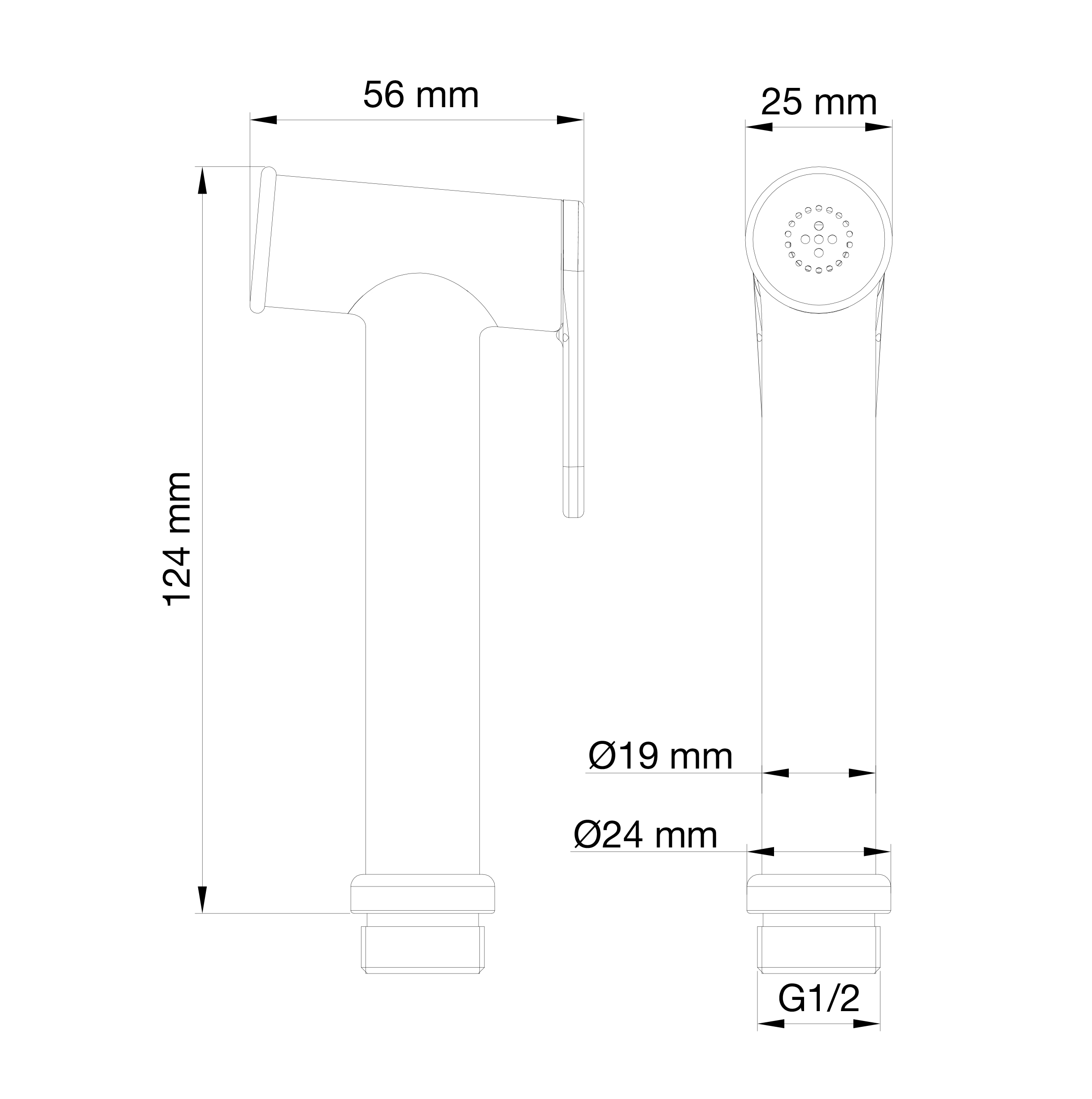 Гигиеническая лейка Wonzon & Woghand WW-88PQ01-BN