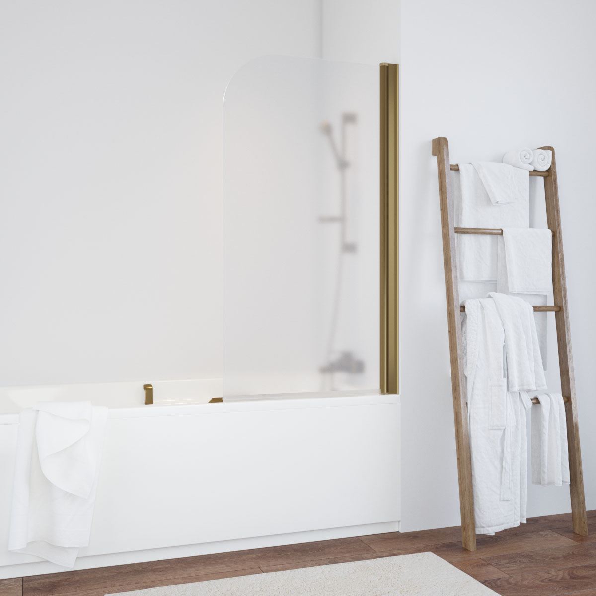 Шторка на ванну Vegas Glass EV 70 05 10 R, профиль бронза, стекло сатин