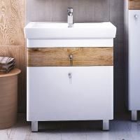 Тумба с раковиной Iddis Carlow 70 напольная, белая, дерево