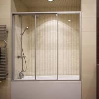 Шторка на ванну GuteWetter Practic Part GV-403A правая 181-185 см стекло бесцветное, профиль матовый хром