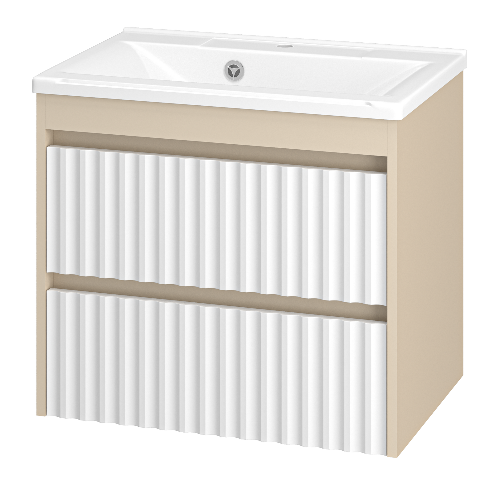 Тумба с раковиной Brevita Balaton 65 подвесная, бежевая