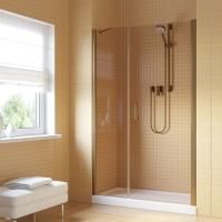 Душевая дверь в нишу Vegas Glass EP-F-2 LUX 100 05 05 R профиль бронза, стекло бронза