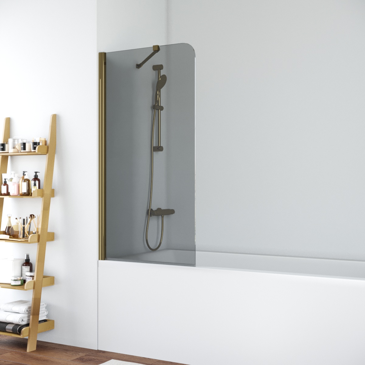 Шторка на ванну Vegas Glass EV NOVO ST 76 05 07, профиль бронза, стекло графит