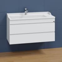 Тумба с раковиной СанТа Марс 100 подвесная, с ящиками