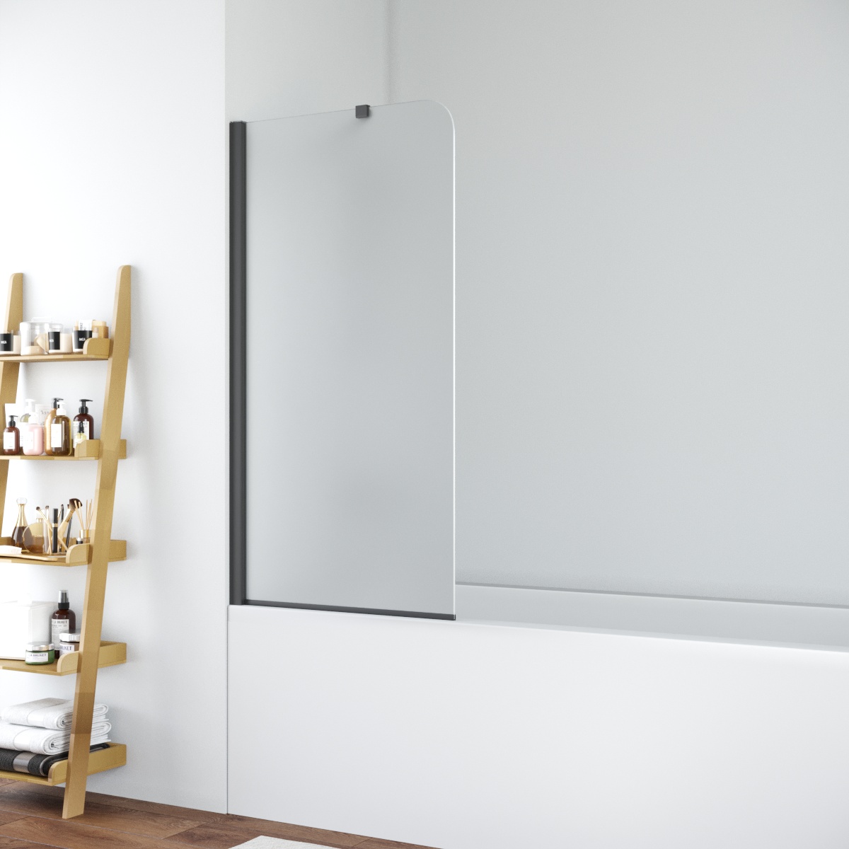 Шторка на ванну Vegas Glass EV NOVO ST 76 02М 10 R, профиль черный матовый, стекло сатин