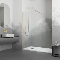 Душевая перегородка RGW Walk In WA-10G 100х195 профиль золото, стекло прозрачное