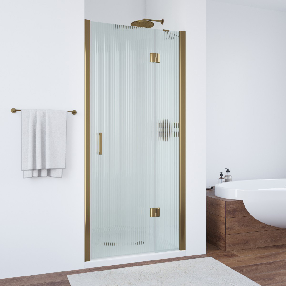 Душевая дверь в нишу Vegas Glass  AFP TUR NOVO h1890 120 05 Moru R, профиль бронза, стекло Moru