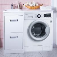 Тумба с раковиной Бриклаер Палермо 40 белая, под стиральную машину