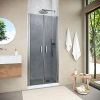 Душевая дверь в нишу Vegas Glass E2P NOVO h2000 95 04 07, профиль никель, стекло графит