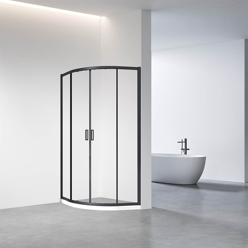 Душевой уголок Veconi Rovigo RV-01B 80x80, профиль черный